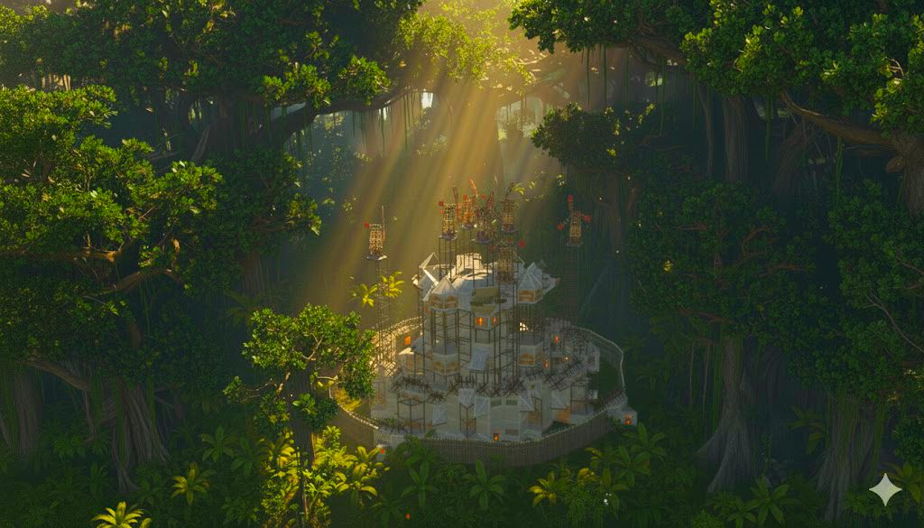 A fortified custom Rust base in a forest